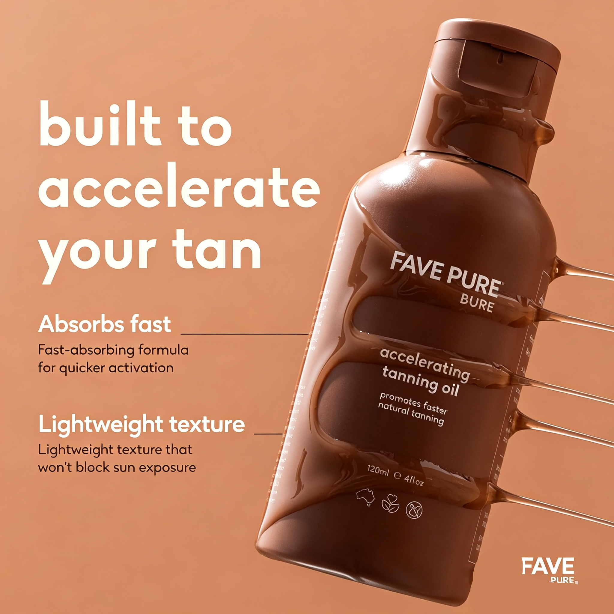 Dark Tanning Oil - Accelerating Formula, 14+ Natural Oils | Sun Activator for Outdoor Sunbeds - Deep Tan Enhancer with Nourishing Botanicals - Buriti - Jojoba - Tanning Beds